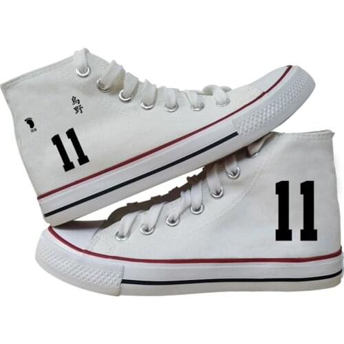 Unisex Anime Haikyuu!! Casual Canvas Shoes plimsolls Hinata Shoyo Student Uniform Flats Duck Shoes Sneakers