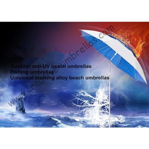2meter diameter alloy shaft fiberglass PPC 210Doxford UV protecting universal steering adjustable beach fishing outdoor umbrella
