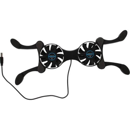 USB 2.0 External Laptop Cooler Pad Notebook Cooler 2 Fan Black