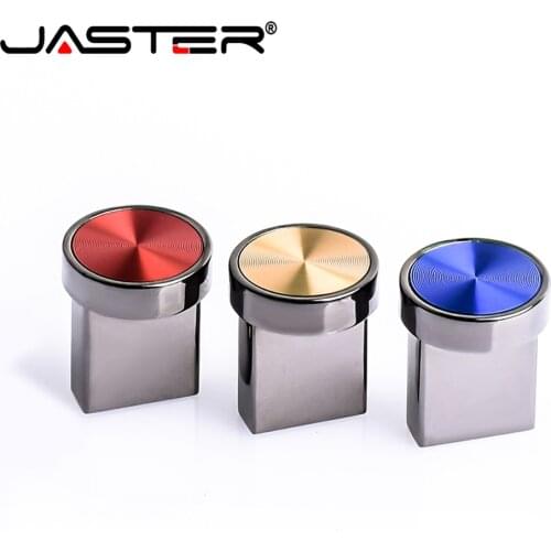 Waterproof USB stick Fashion Mini Metal button USB 2.0 Pen drive 64GB mobile storage disk Pendrive personal gifts Custom logo