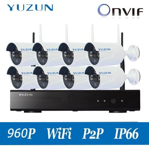 Yuzun 960P hd cctv camera kit 8 camera cctv system kit professional cctv camera night vision security set