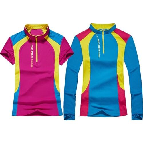 Women Quick Dry Breathable Fitness Shirts Female Jersey Sports Running Trekking Shirt Slim Gym Hiking Fishing Plus Size T-shirt