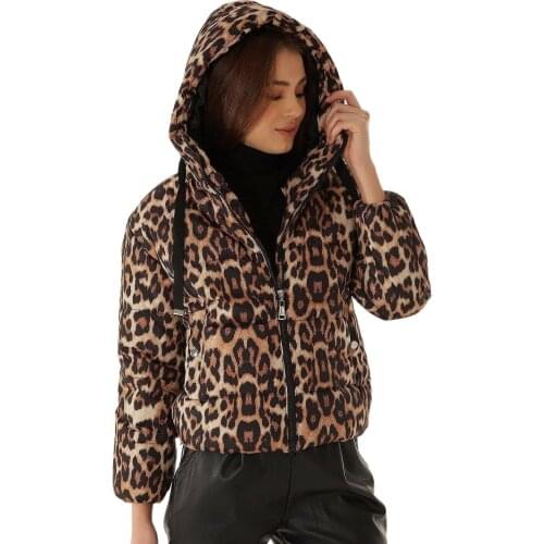 Womens Patterned Hooded Down Jacket куртка женская пальто женское traf jackets куртка зимняя женская veste femme manteau femme