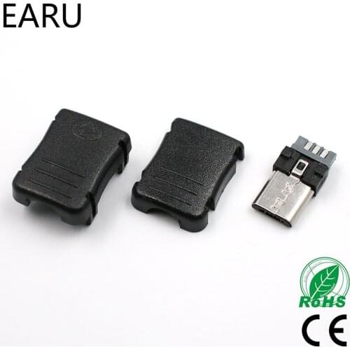 10pcs Micro USB 5 Pin T Port Male Plug Socket Connector with Plastic Cover for DIY Dropshipping Adapter PCB SDA Data Cable Line