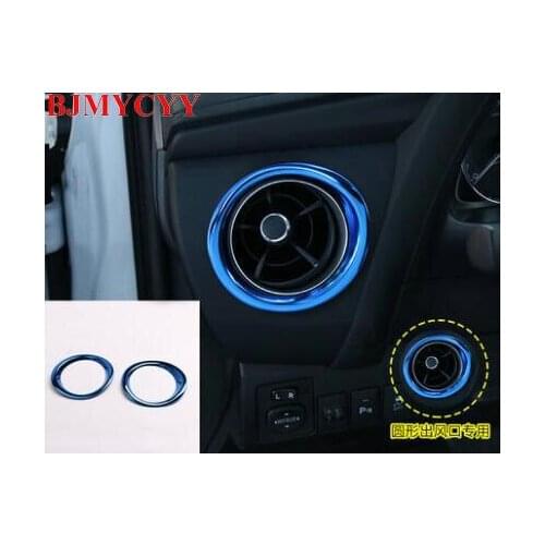BJMYCYY 2PCS/SET Stainless steel decoration ring on both sides of the dashboard of automobile dashboard For Toyota corolla 2017