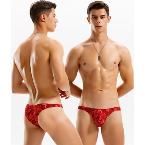 2021 men beach sexy low waist half pack hip swimsuits men swim briefs swimwear men bikinis tight hot gay thong swim trunks