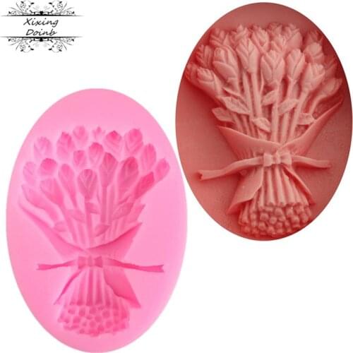 3D rose cluster shape silica gel mold soap Chocolate Mold kitchen baking cake decoration tool