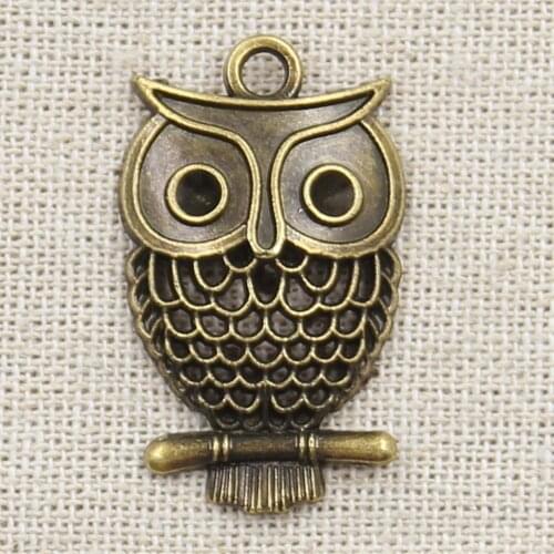 8pcs Charms Owl 32x19mm Antique Making Pendant fit,Vintage Tibetan Bronze Silver color,DIY Handmade Jewelry