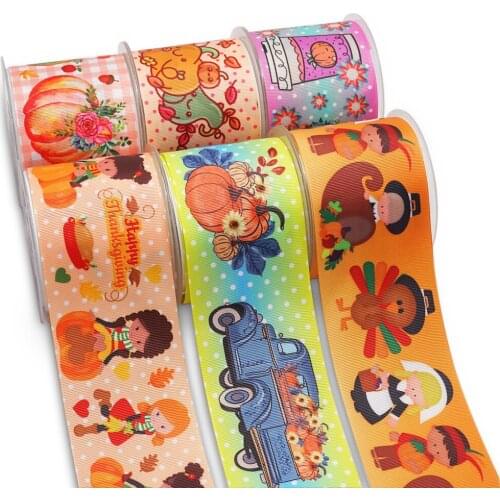 Choshim accessories 10 Yards Per Size Holiday Ribbon Printed Grosgrain Ribbon DIY Bow Bag Material 55365