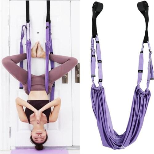 Aerial Yoga Rope Stretch The Splits Practic Elastic Stretch Bar and Bends Down To Stretch Yoga Handstand Multifunction Training