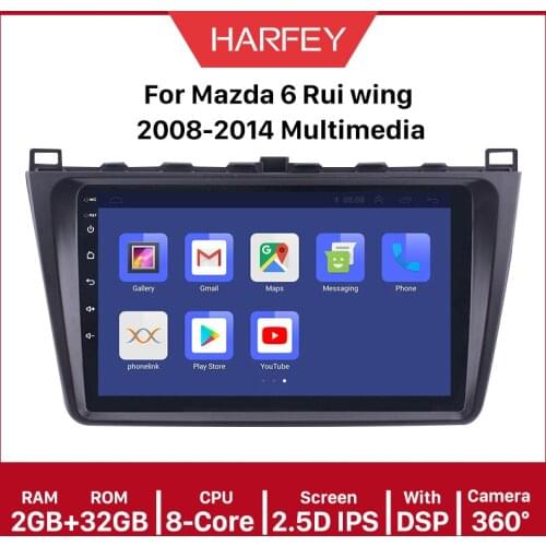 Harfey 2DIN 9inch Android 10.0 API 29 Car Radio For Mazda 6 Rui wing 2008-2014 Multimedia Player GPS Navi Head Unit stereo