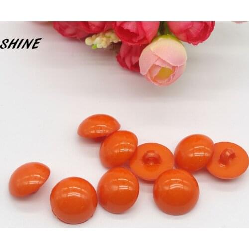 SHINE Nylon Sewing Buttons Scrapbooking Round Orange Single Hole 18mm Dia. 12PCs Costura Botones Decorate bottoni botoes