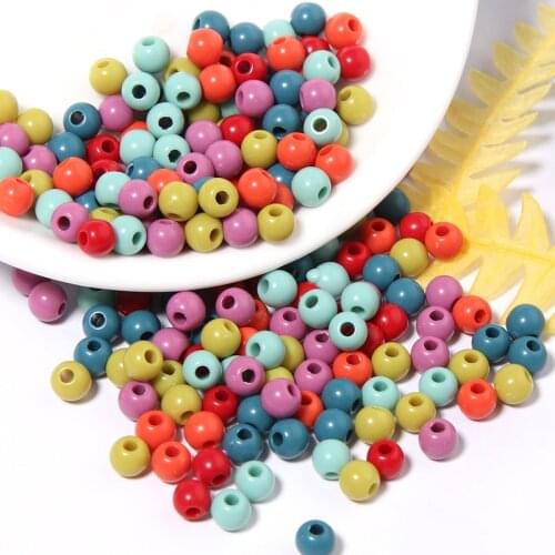 500/1000Pcs 4MM Mixed Color Acrylic Seed Beads Loose Spacer Handmade Beads For Necklace Bracelet KeyChain DIY Jewelry Making