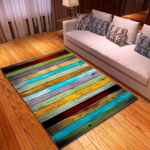 Colorful Wood Grain Printing 3D Carpet Soft Flannel Sofa Bedroom Rugs Modern Home Decor Rugs and Carpets for Home Living Room