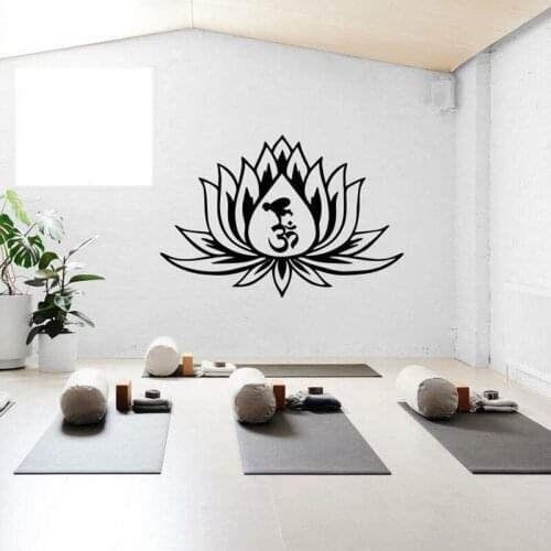 Lotus Flower Yoga Wall Sticker Vinyl Yoga Gym Art Silhouette Meditation Wall Decor Decal for Yoga Decoration Removabel Z654