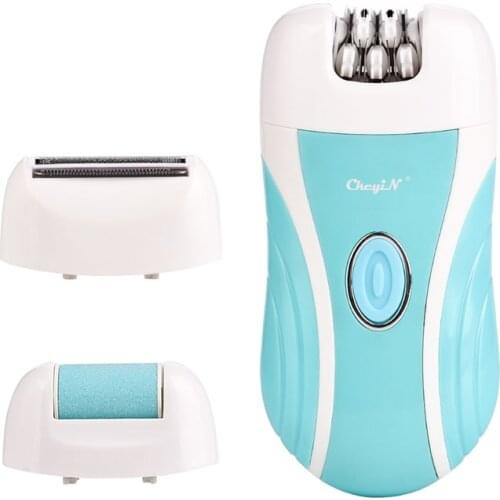 CkeyiN Electric Epilator Rechargeable Depilatory Cuticle Pusher Shaver Lady Hair Shaving Machine Feet Hard Dead Skin Remover 50