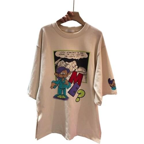 Korea Style T Shirt Women New Cartoon Someone Our My House Print Loose Versatile Half Sleeve Fashionable Summer Tops