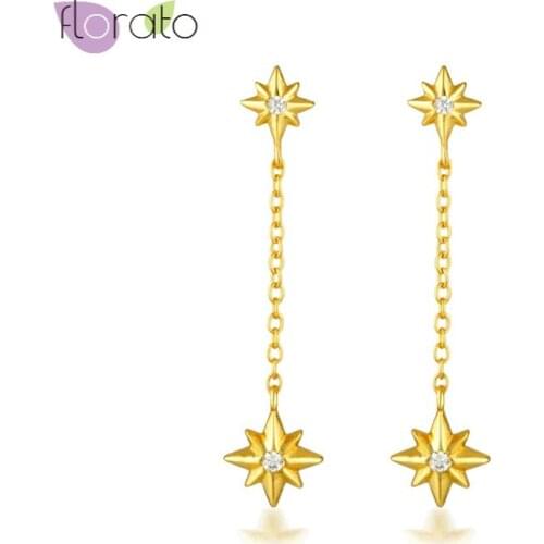 Geometry Octagon 925 Sterling Silver Chain Stud Earrings for Women Simple Gold Silver color Earrings Party Jewelry