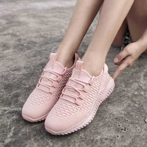 2020 Spring Summer Women Shoes Lightweight Breathable Pink Casual Mesh Sneakers For Women Vulcanize Shoes Female