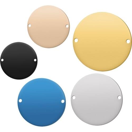20pcs/lot 304 Stainless Steel Accessory Jewelry 1.5mm Thickness Round Pendant 6 size and Multicolor for Engraved Making SP019