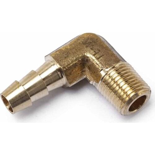 The Lead Free 90 Deg Elbow Brass Barb Fitting 1/4" Hose Barb x 1/8" Male NPT Thread Fuel Boat