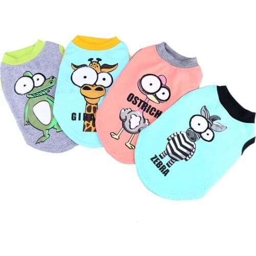 Cartoon Big Eyes Pet Dog Summer Vest Clothes Cat Shirt T-shirt Cotton Pet Clothing Costumes For Small Dogs Yorkshire Chihuahua