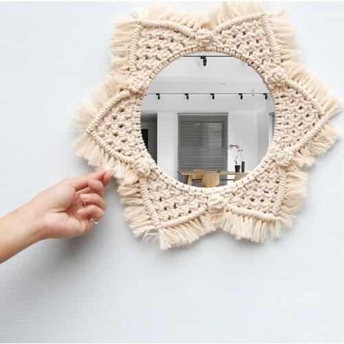 Macrame boho Tapestry Wall Hanging Decorations Dyed Handcraft Tassel Tapestry farmhouse decor Background wall