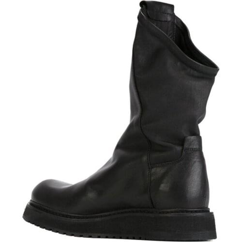 Men with velvet warm wind of England leather boots han edition cool retro casual leather mens shoes Martin boots for men