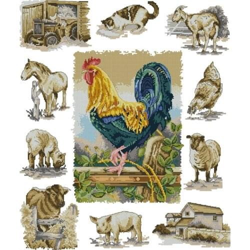 Anchor APC905 Rooster Needlework,For Embroidery,DIY 14CT Unprinted Arts Cross stitch kits Set Cross-Stitching Home Decor
