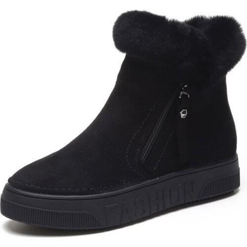 2020 New Snow Boots womens shoes short tube plush plus velvet short Martin boots wild cotton shoes winter warm snowball fight