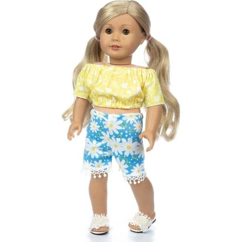 2020 New Short sleeves and shorts Fit for American Girl Doll Clothes 18-inch Doll , Christmas Girl Gift(only sell clothes)