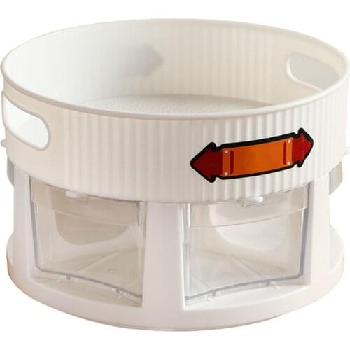 New 360 Rotation Cabinet Organizer Storage Spice Drink Cosmetic Storage Rack PET Transparent Turntable For Kitchen Bathroom Room
