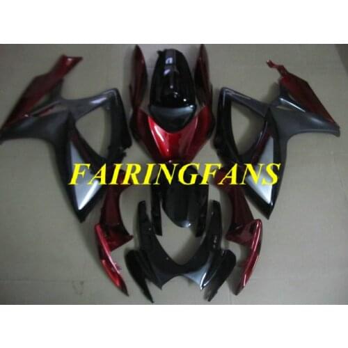 Motorcycle Fairing body kit for GSXR600 750 K6 06 07 GSXR 600 GSXR750 2006 2007 Red black Fairings bodywork+gifts SC101