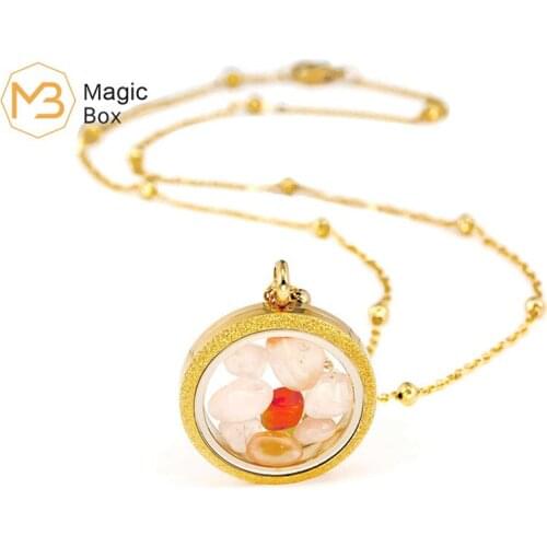 Stainless steel pendant necklace mens laser glass Crystal living Floating box necklaces fashion personalise necklace female