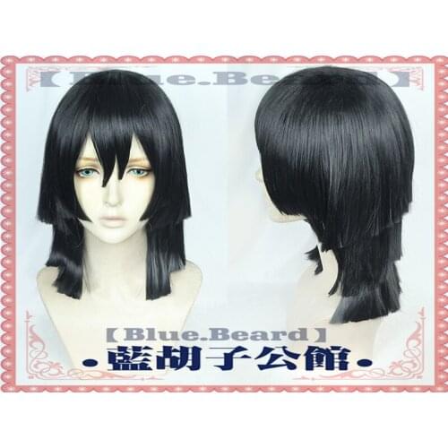 Demon Slayer: Kimetsu no Yaiba Cosplay Iguro Obanai Wig Black Synthetic Hair Halloween Concert Role Play Styled Wig for Adult