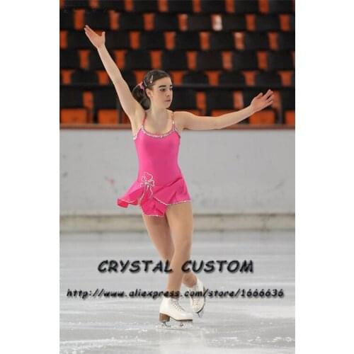 Custom Figure Skating Dresses For Girls Fashion New Brand Competition Children Ice Figure Skating Dresses Crystal DR3823