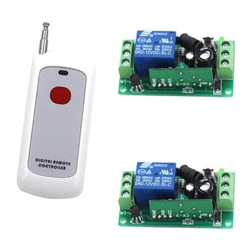 DC 12v 10A relay 1CH wireless RF Remote Control Switch 1Transmitter+ 2Receiver + CASE FOR 12V CAR LED LIGHT lamp SKU: 5365