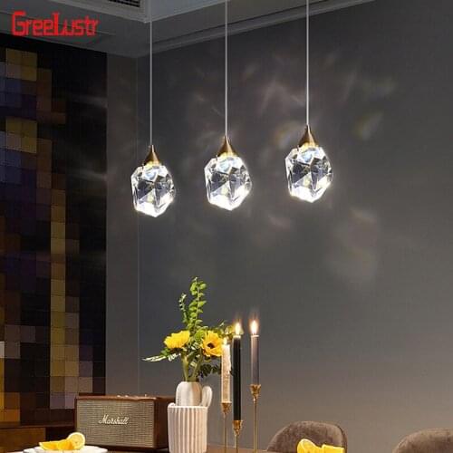 Modern Crystal Led Pendant Light Suspension Hanging Light Fixture Ceiling Chandelier Ceiling Lamps Home Living Room Decoration