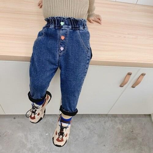 Girls Thicken Jeans Winter New Fashion Casual Plus Velvet Baby Girl Denim Pants Kids Warm Trousers Childrens High Quality Jeans