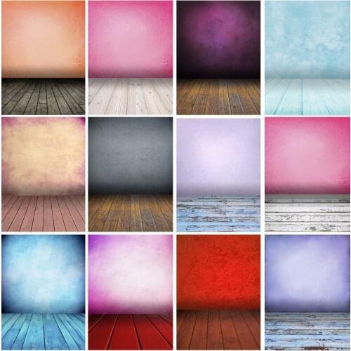 SHENGYONGBAO Vintage Gradient Photography Backdrops Props Brick Wall Wooden Floor Baby Portrait Photo Backgrounds 210125MB-23