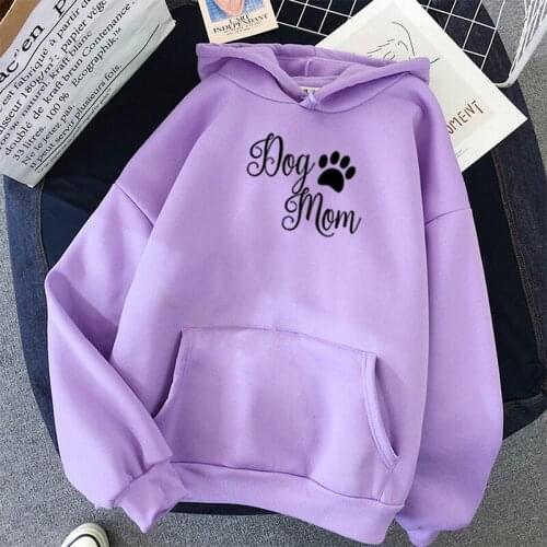 Women Heart-shaped Print Hoodie Sudadera Mujer Female Streetwear Dog Mom Women Plus Velvet Hoodies Women Long Sleeve Sweatshirt