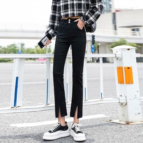 High Waist Bell Bottom Jeans Woman Stretch Denim Flare Pants Loose Plus Size Casual Korean