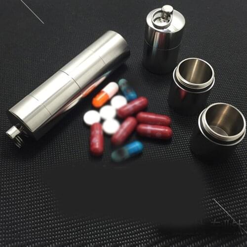 1pcs Assemble Combine Titanium Waterproof Storage Pill Holder Box Seal Capsule EDC Pendant Keychain Cosplay Prop Women Men Gift