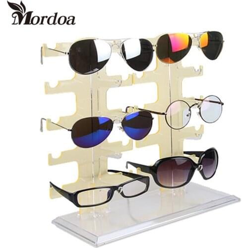 10 Pairs Glasses Display Rack Plastic Detachable Double Row Sunglasses Show Stand Receive Jewelry Eyeglasses Frame Display Shelf