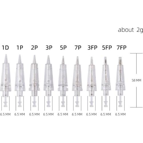 10pcs 1RL/3RL/5RL/7RL/5F/7F 10 PCS Needle Cartridge for Permanet Makeup Machine - Ombre Powder Eye Brows Shading Lip Eyeline