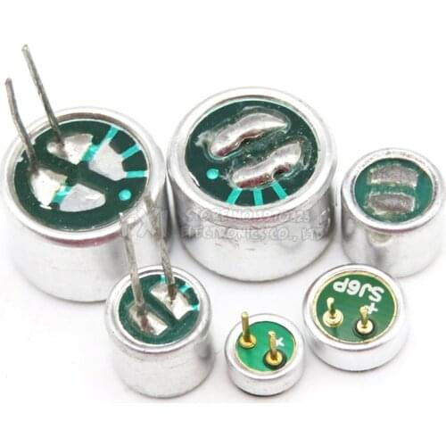 10pcs 4.5*2.2mm 6*2.2mm 6*5mm 9*7mm electret micro phone condenser Pickup ibuw micro phone 52DB 56DB with 2pin