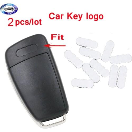 2PCS X 16*6mm Replacement Car emblem insignia Badge Logo For Audi key Aluminum DIY car key logo