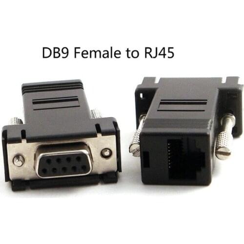 200pcs RS232 DB9 Female to RJ45 Female connector Adapter for DVD PC DVR