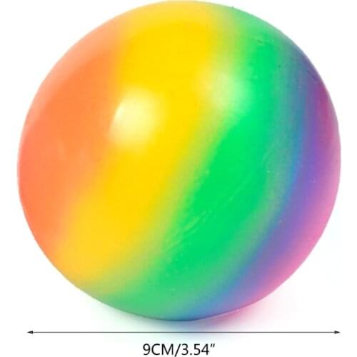 900C Colorful Rainbow Stress Balls Soft Foam TPR Squeeze Squishy Stress Relief Balls Toys for Kids Children Adults Funny Toys