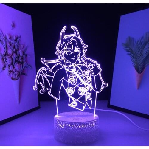 Animation Peripherals The Demon King With Small Wings In A Rose Suit 3D LED Lamp Acrylic Light Guide Plate for Festival Gifts